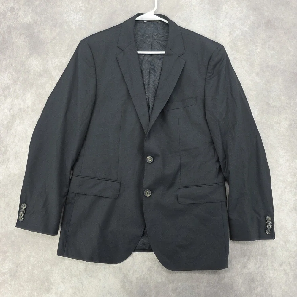 BOSS Hugo Boss Black Wool Blazer Jacket 2-Button Mens James3 Sharp5